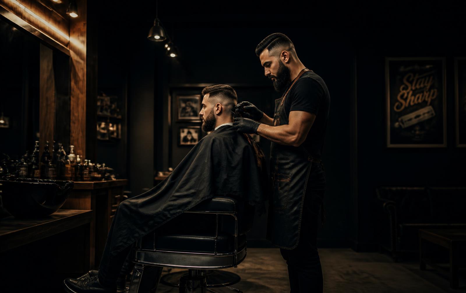 Barber de LES GAPHA'S en train de dégrader la coupe d'un client